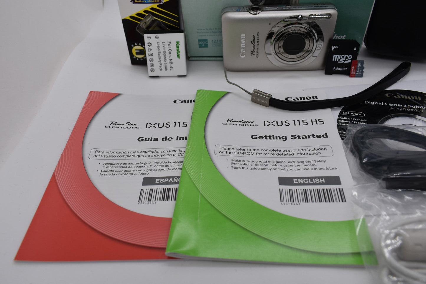 Canon PowerShot ELPH 100 HS Digital Camera Silver Complete - FULLY TESTED โ